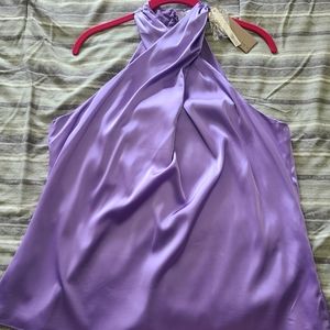 DO-BE Lavender Satin Halter Top